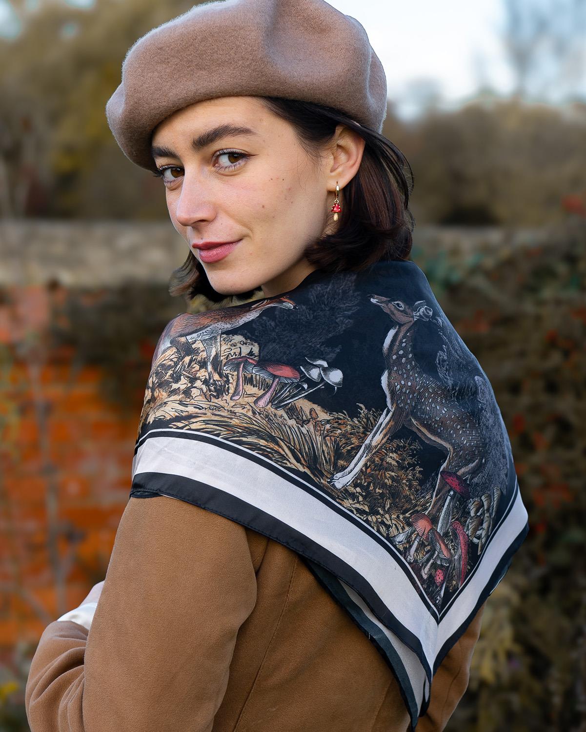 Black A Night's Tale Narrative Square Scarf