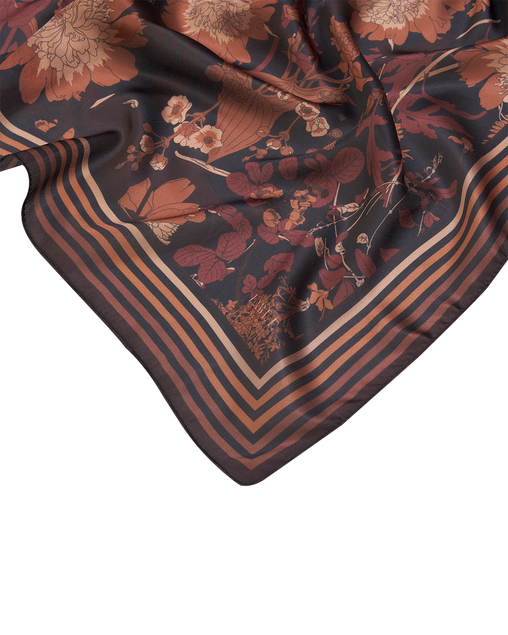 Black Deco Blooms  Square Scarf