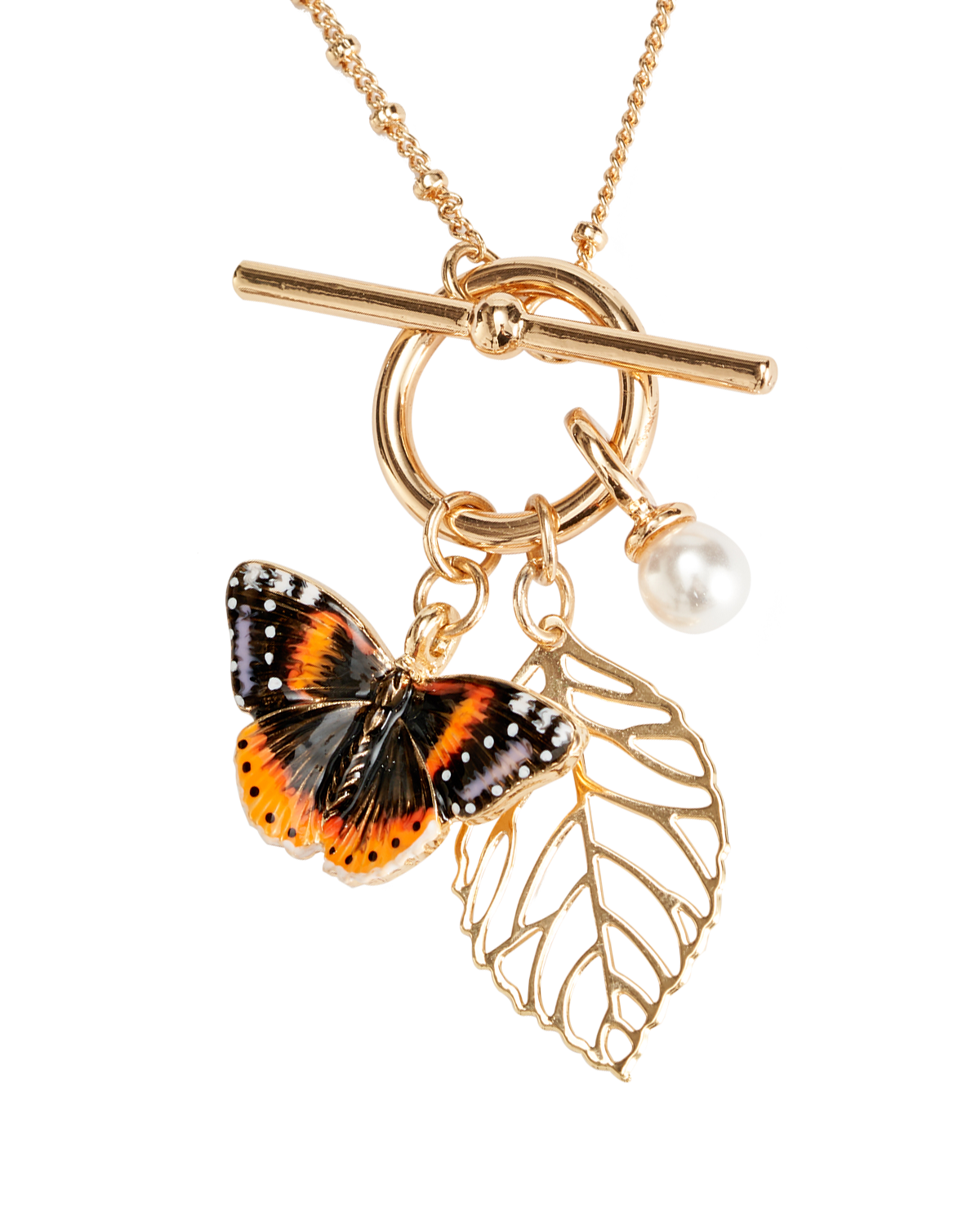 Enamel Red Admiral Charm Necklace