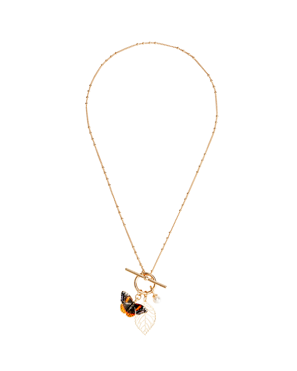 Enamel Red Admiral Charm Necklace