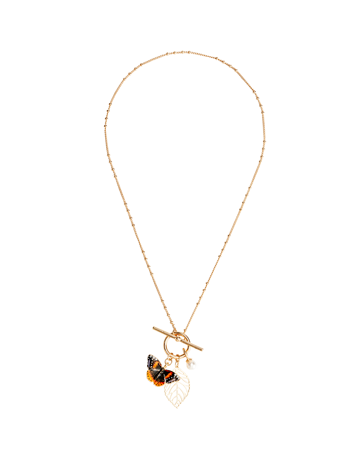 Enamel Red Admiral Charm Necklace