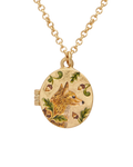 Fox & Acorn Oval Chain Locket Necklace