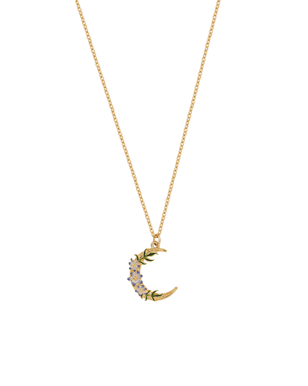 Gold Nightshade Moon Pendant Necklace