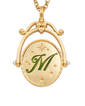 M Initial Magnolia Gold Spinner Necklace
