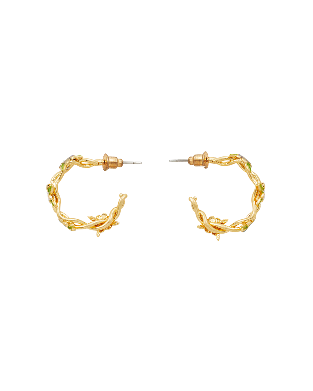 Gold Wildflower Hoop Earrings