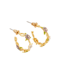 Gold Wildflower Hoop Earrings