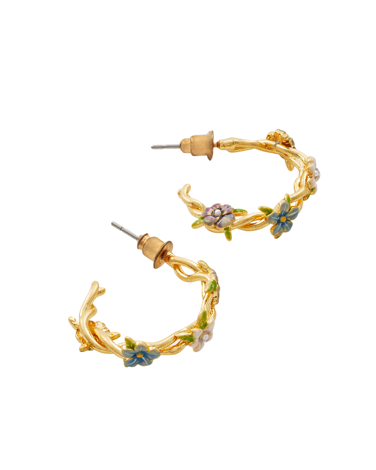 Gold Wildflower Hoop Earrings