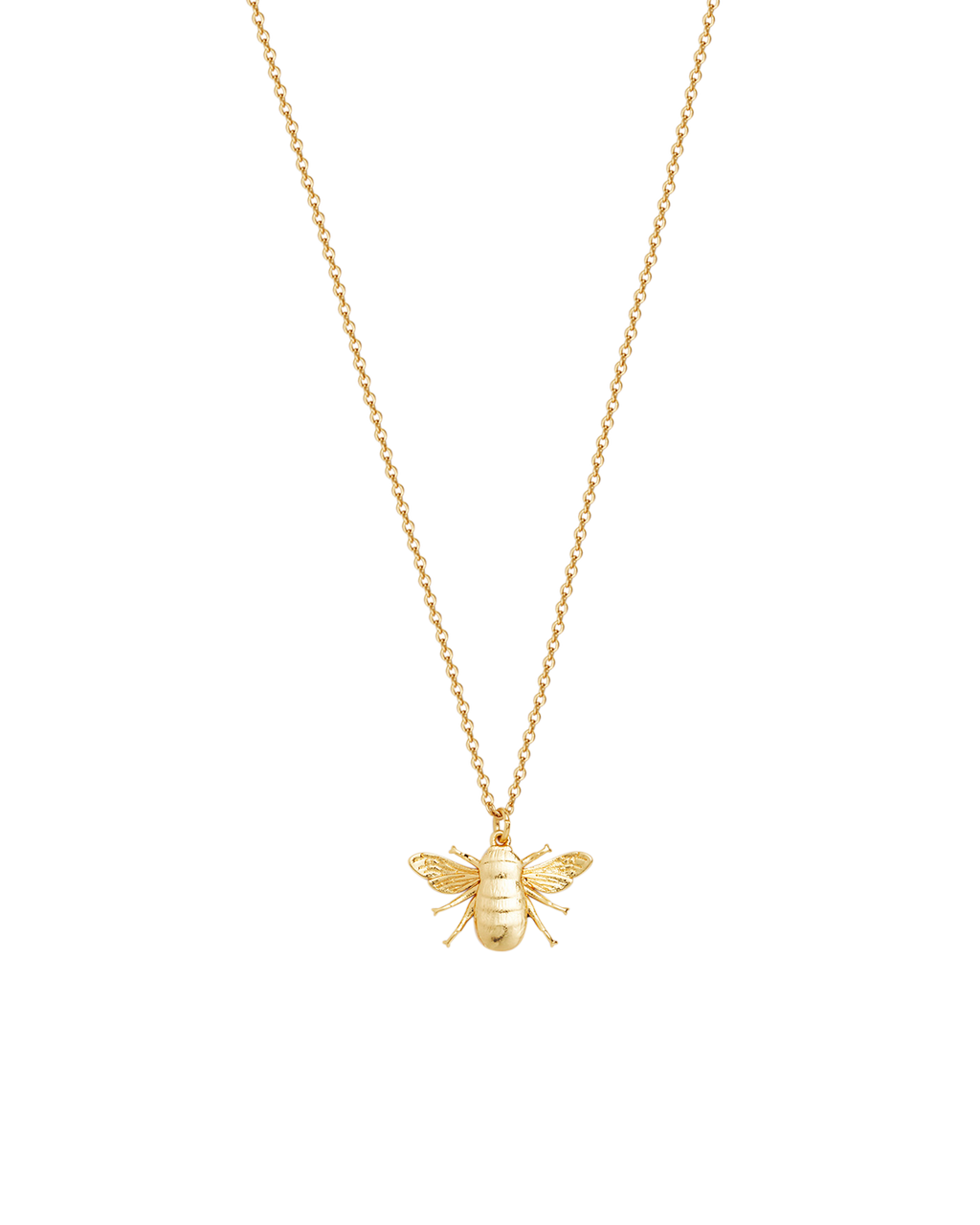 Gold Honey Bee Enamel Necklace