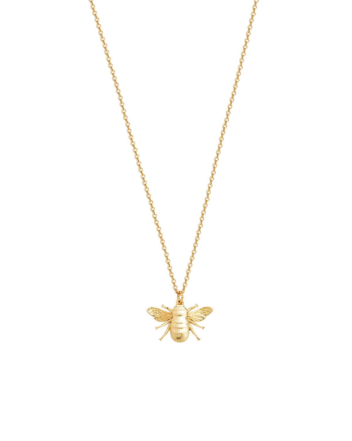 Gold Honey Bee Enamel Necklace