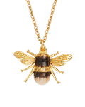 Gold Honey Bee Enamel Necklace