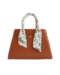 Tan Botanical Pumpkin Structured Tote
