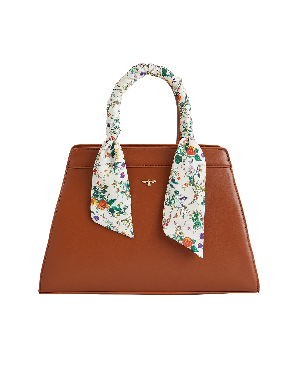 Tan Botanical Pumpkin Structured Tote