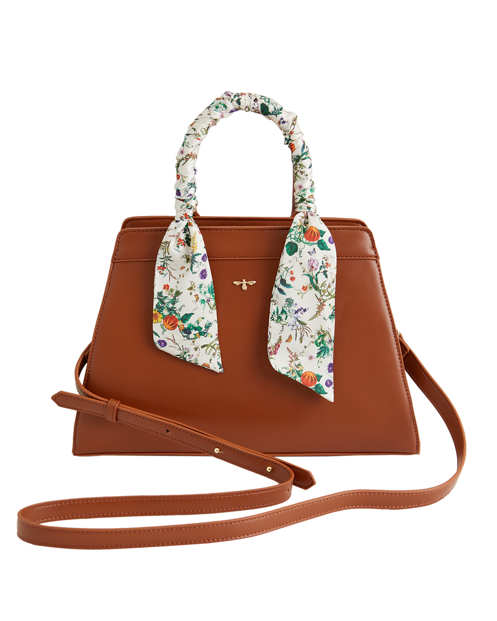 Tan Botanical Pumpkin Structured Tote