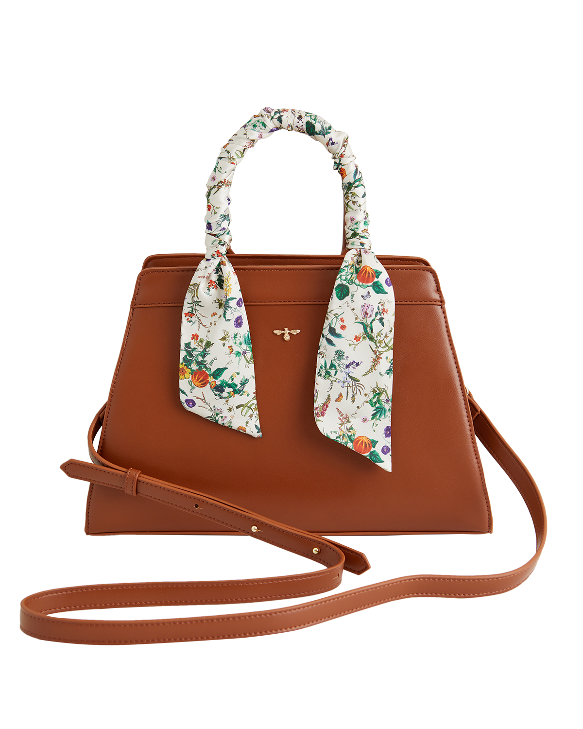 Tan Botanical Pumpkin Structured Tote