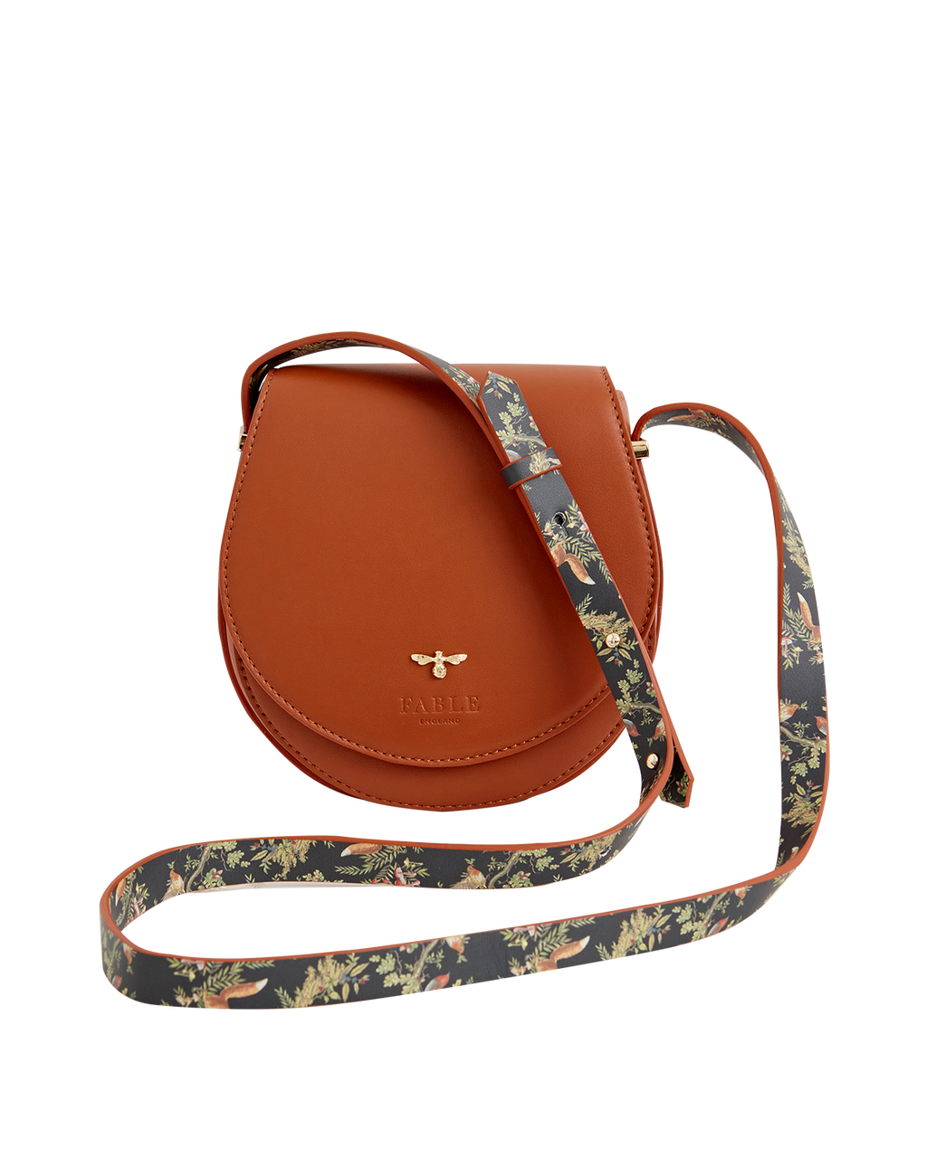Woodland Toile Saddle Bag - Tan