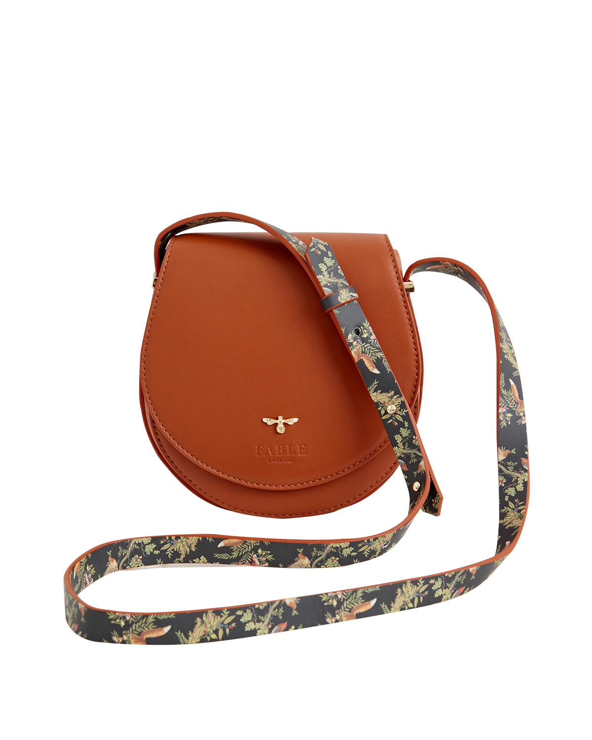 Woodland Toile Saddle Bag - Tan