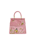 Morning Song Bird Embroidered Mini Pink Tote