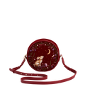 Red Star Gazing Rabbit Embroidered Circle Bag