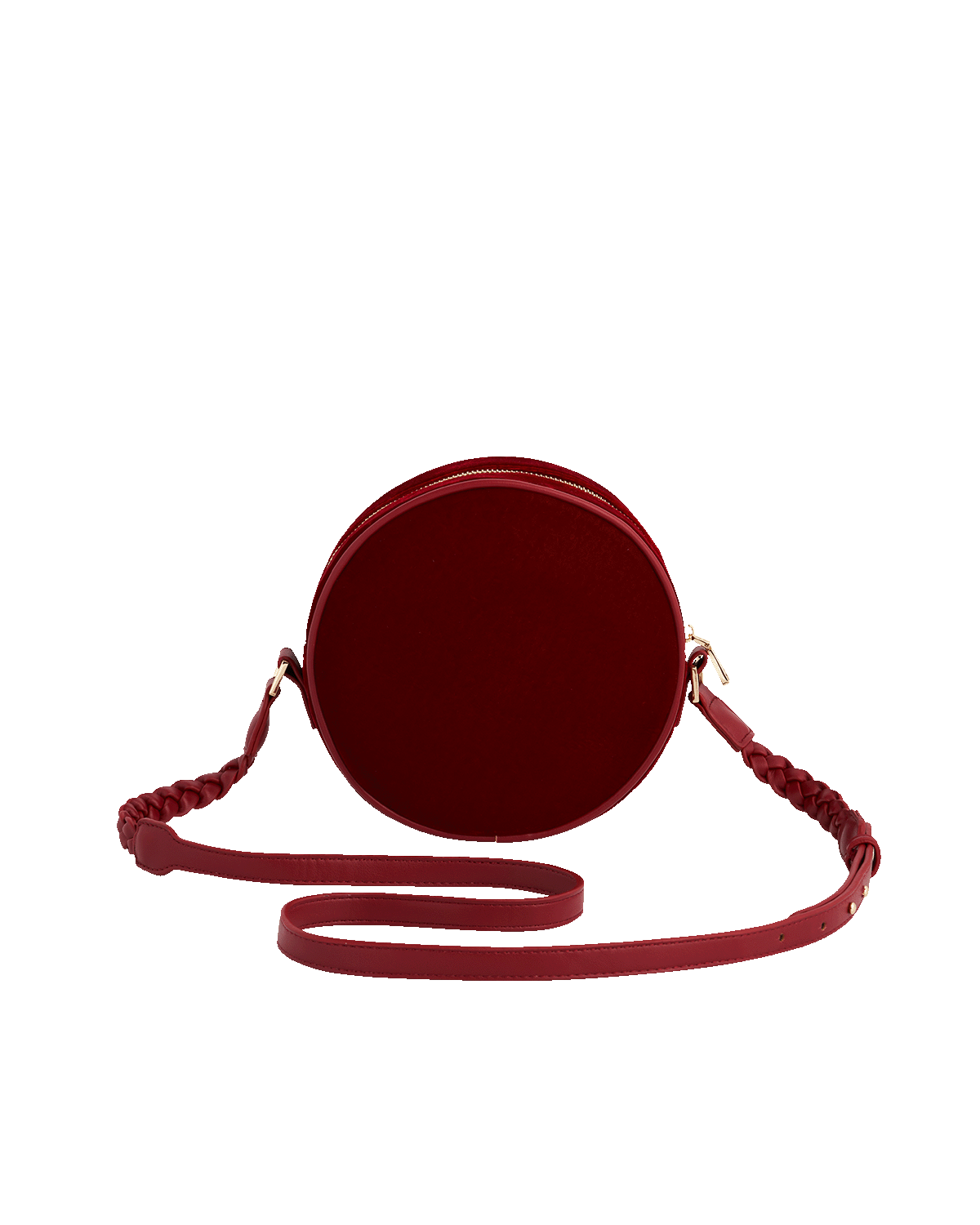 Red Star Gazing Rabbit Embroidered Circle Bag