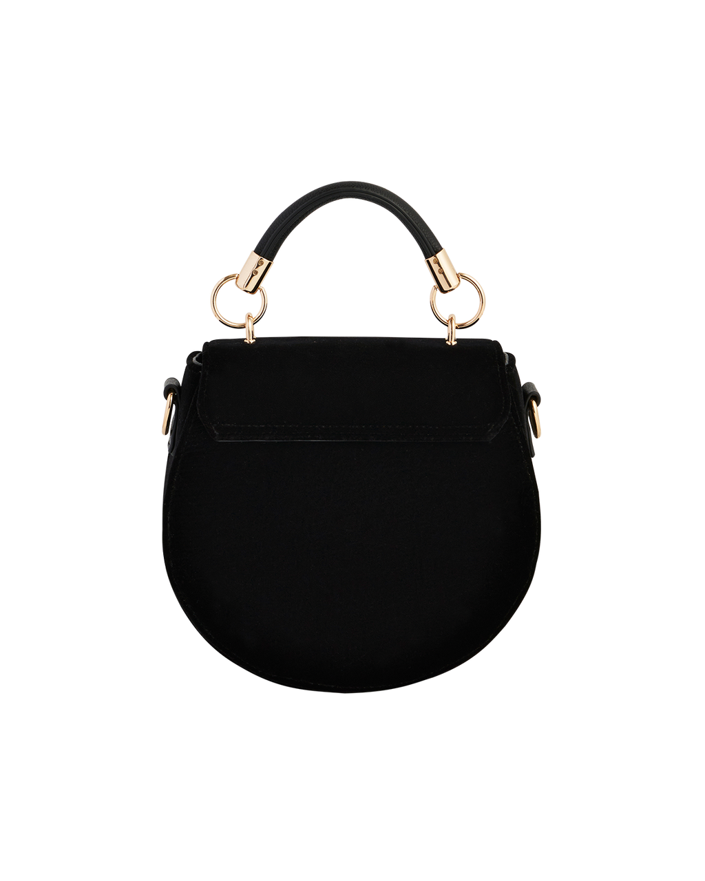 Black Fox & Owl Embroidered Top Handle Saddle Bag