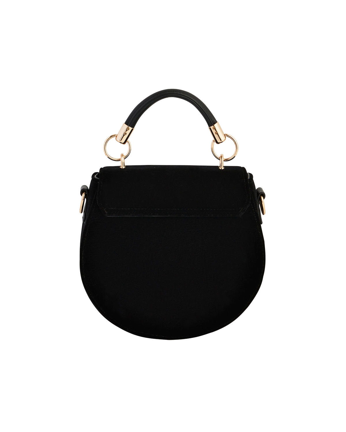 Black Fox & Owl Embroidered Top Handle Saddle Bag