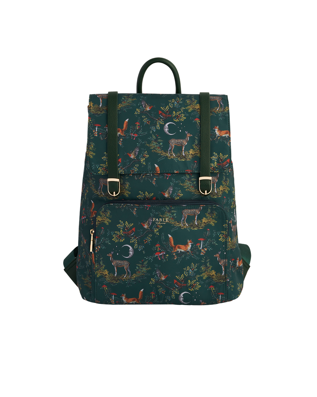 Green Into The Woods Buckle Backpack Medium
