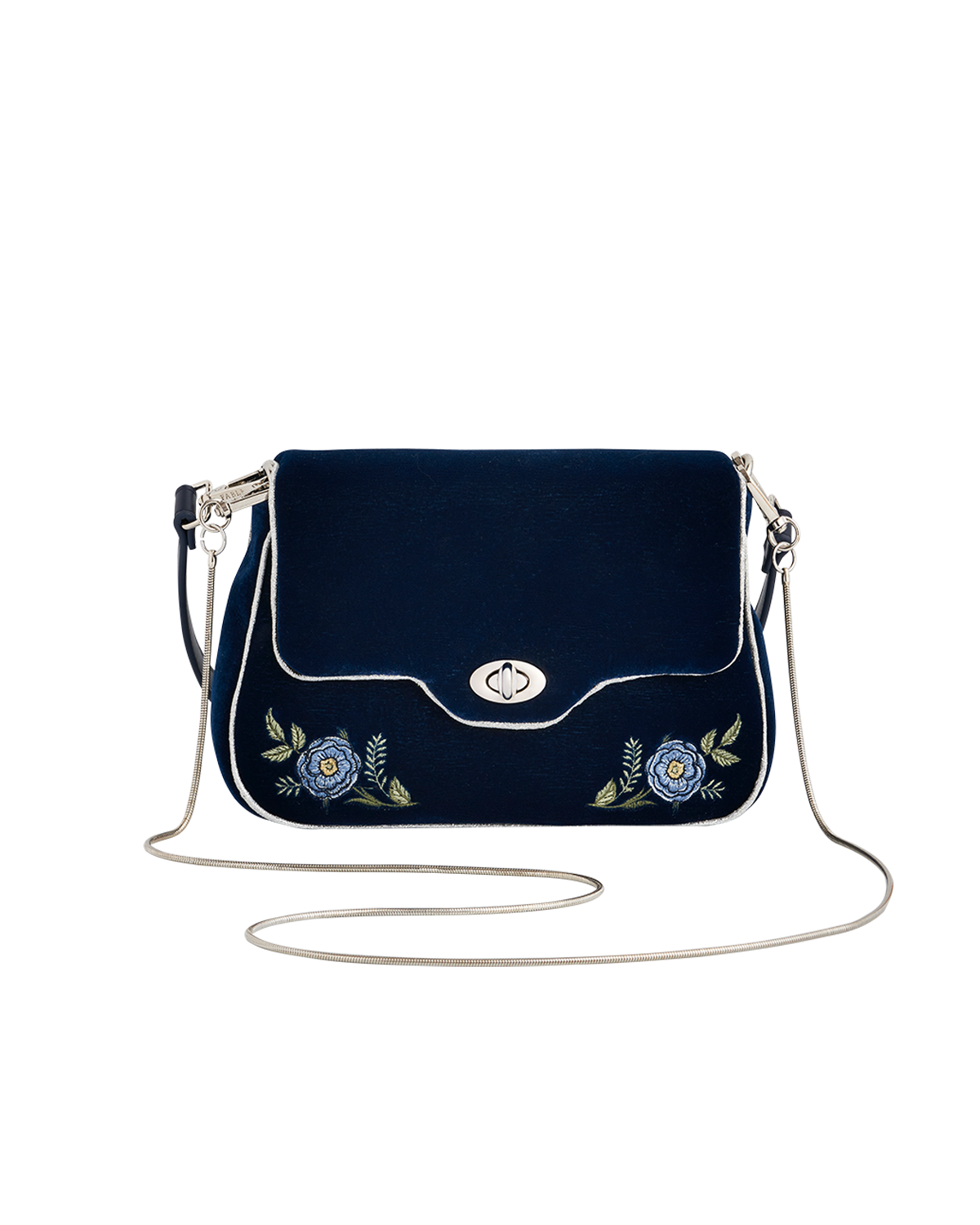 Blue Rose Embroidered Clutch