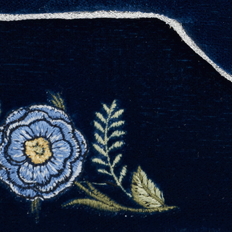 Blue Rose Embroidered Clutch