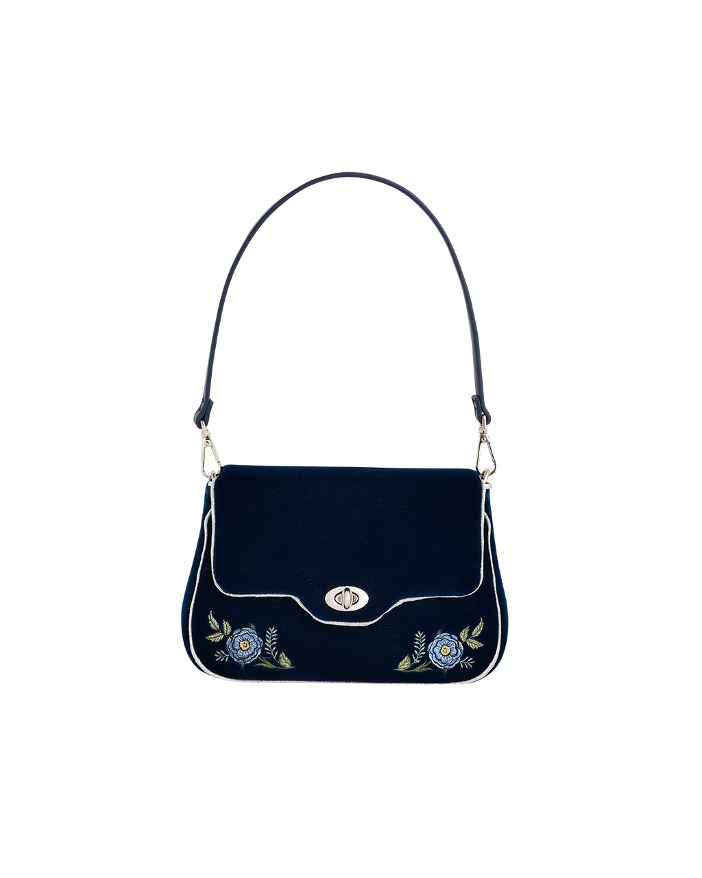 Blue Rose Embroidered Clutch