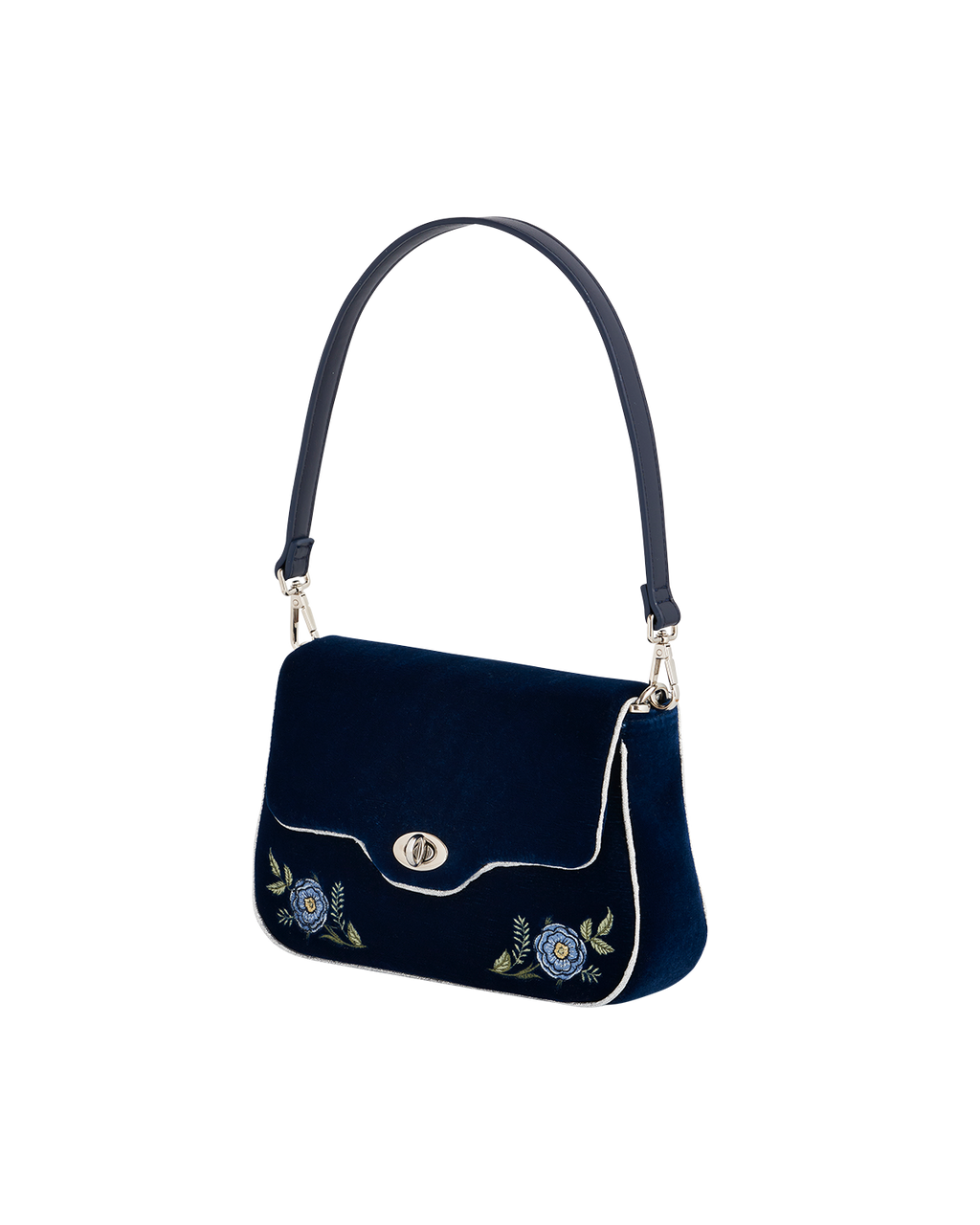 Blue Rose Embroidered Clutch