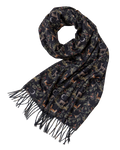 Black A Night's Tale Woodland Tassel Scarf