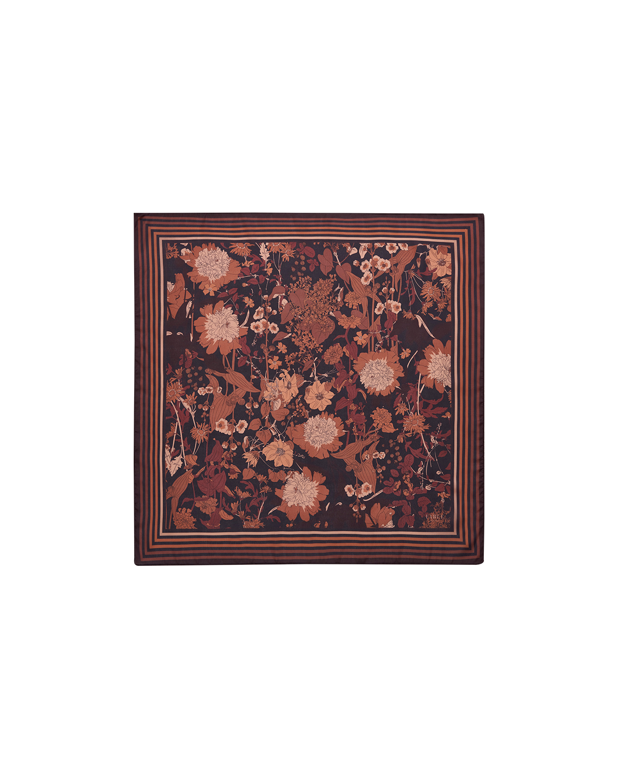 Black Deco Blooms  Square Scarf