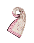 Deco Blooms Silky Lightweight Cream Scarf
