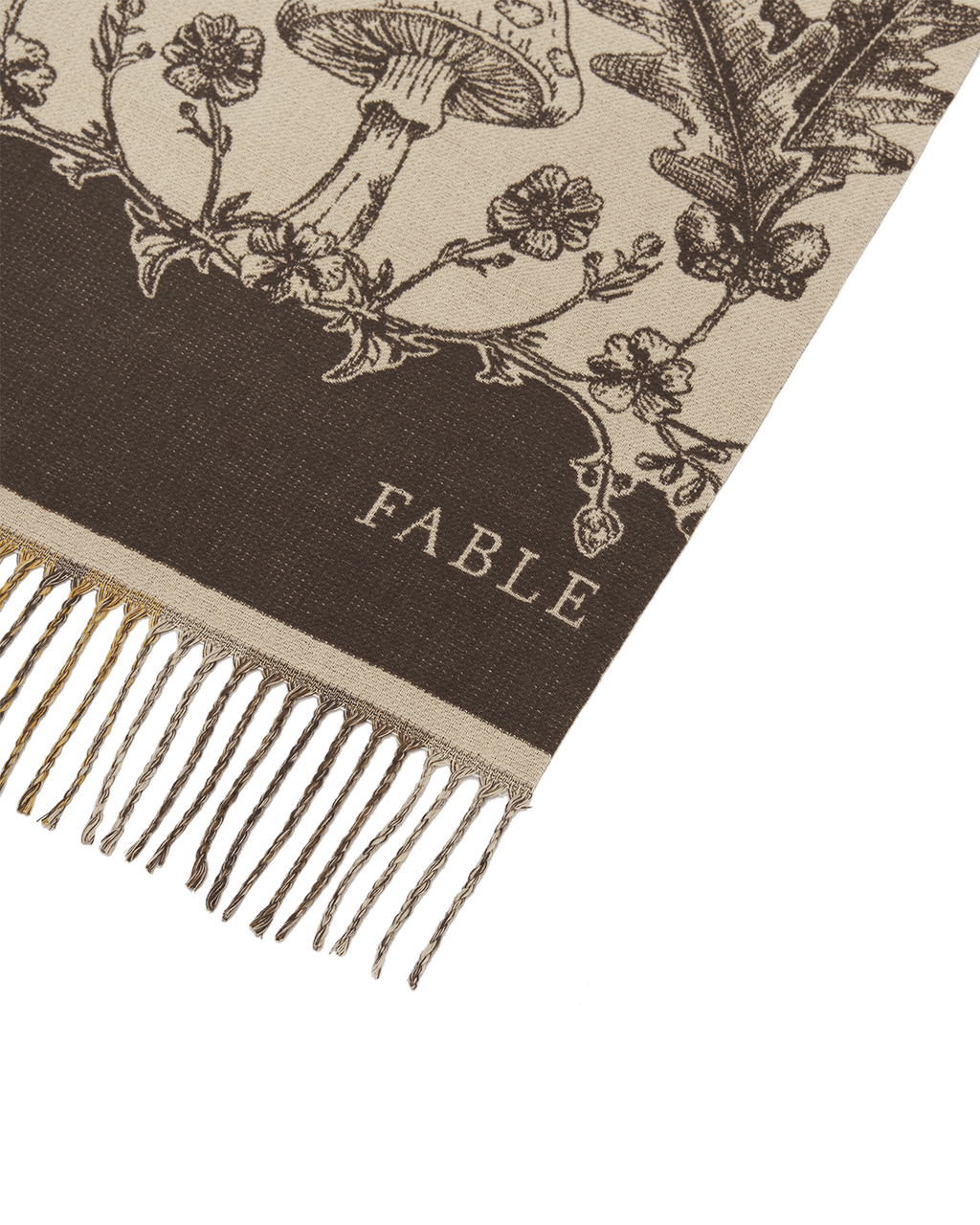 Taupe Woodland Tales Jacquard Scarf