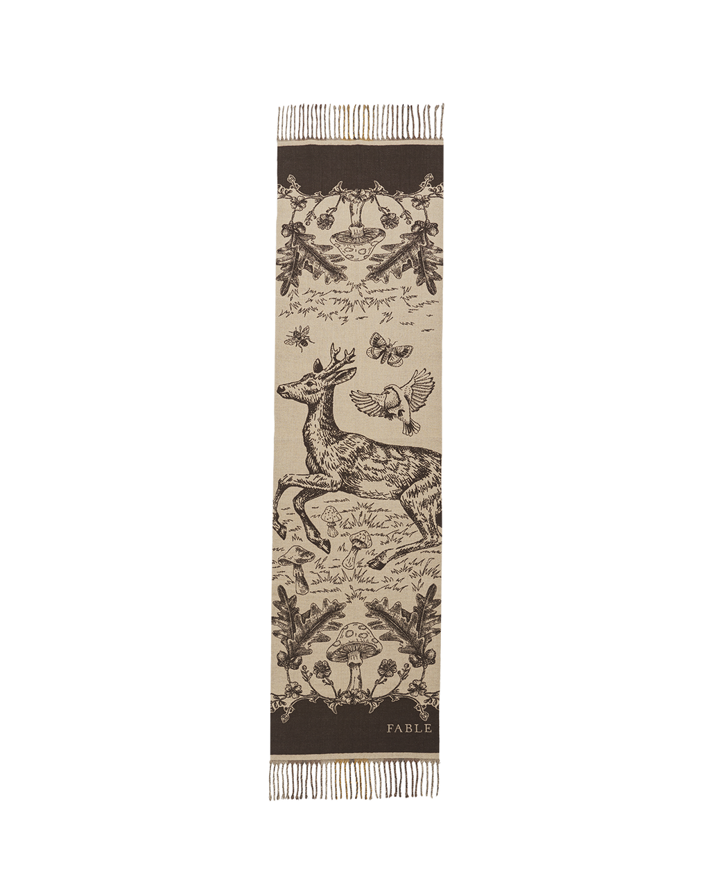 Taupe Woodland Tales Jacquard Scarf