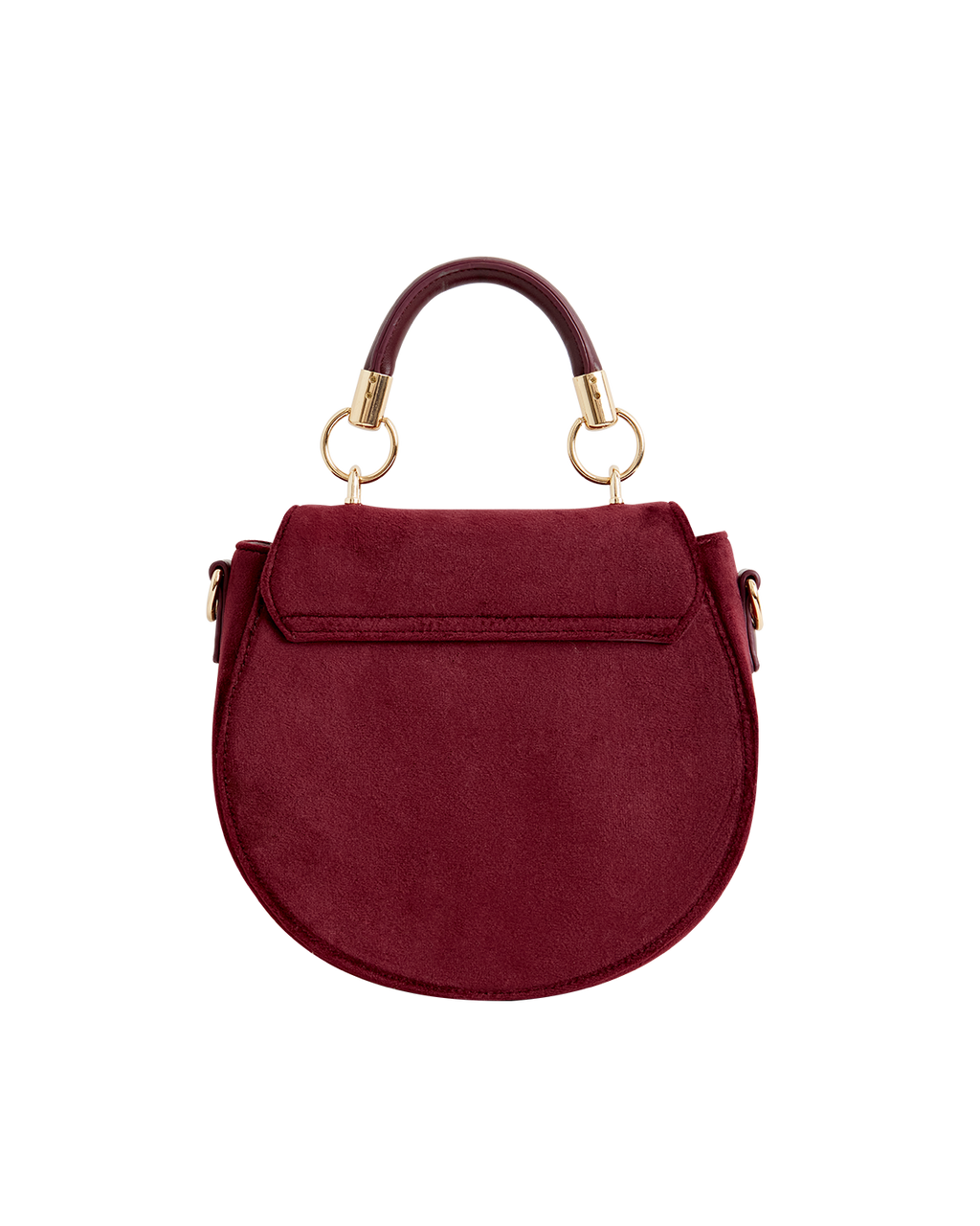 Fox & Mushroom Embroidered Saddle Bag - Redcurrant Velvet