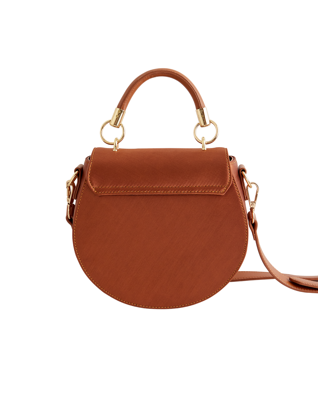 Sleepy Fawn Embroidered Satin Saddle Bag