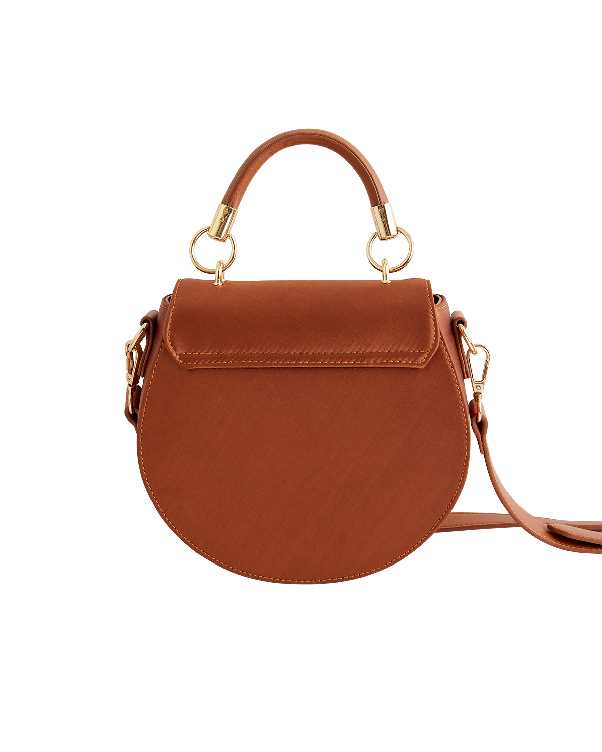 Sleepy Fawn Embroidered Satin Saddle Bag