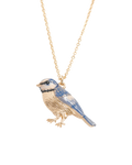 Enamel Blue Tit Short Necklace