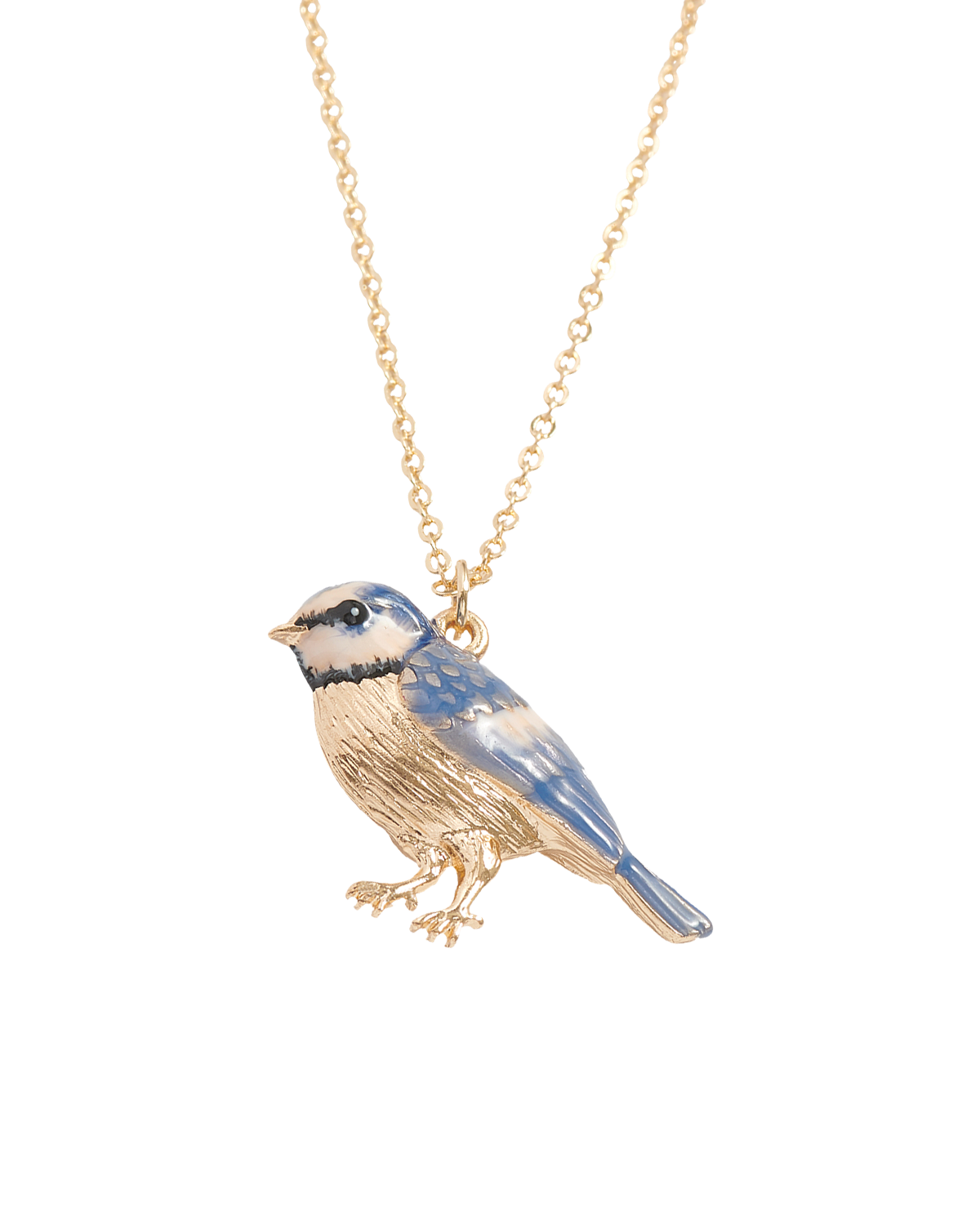 Enamel Blue Tit Short Necklace