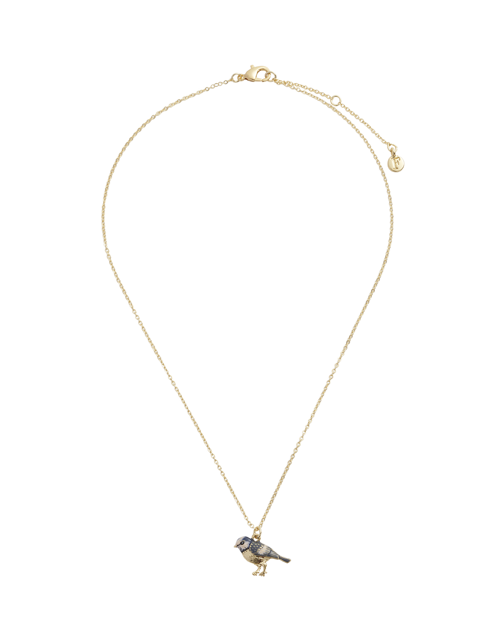 Enamel Blue Tit Short Necklace