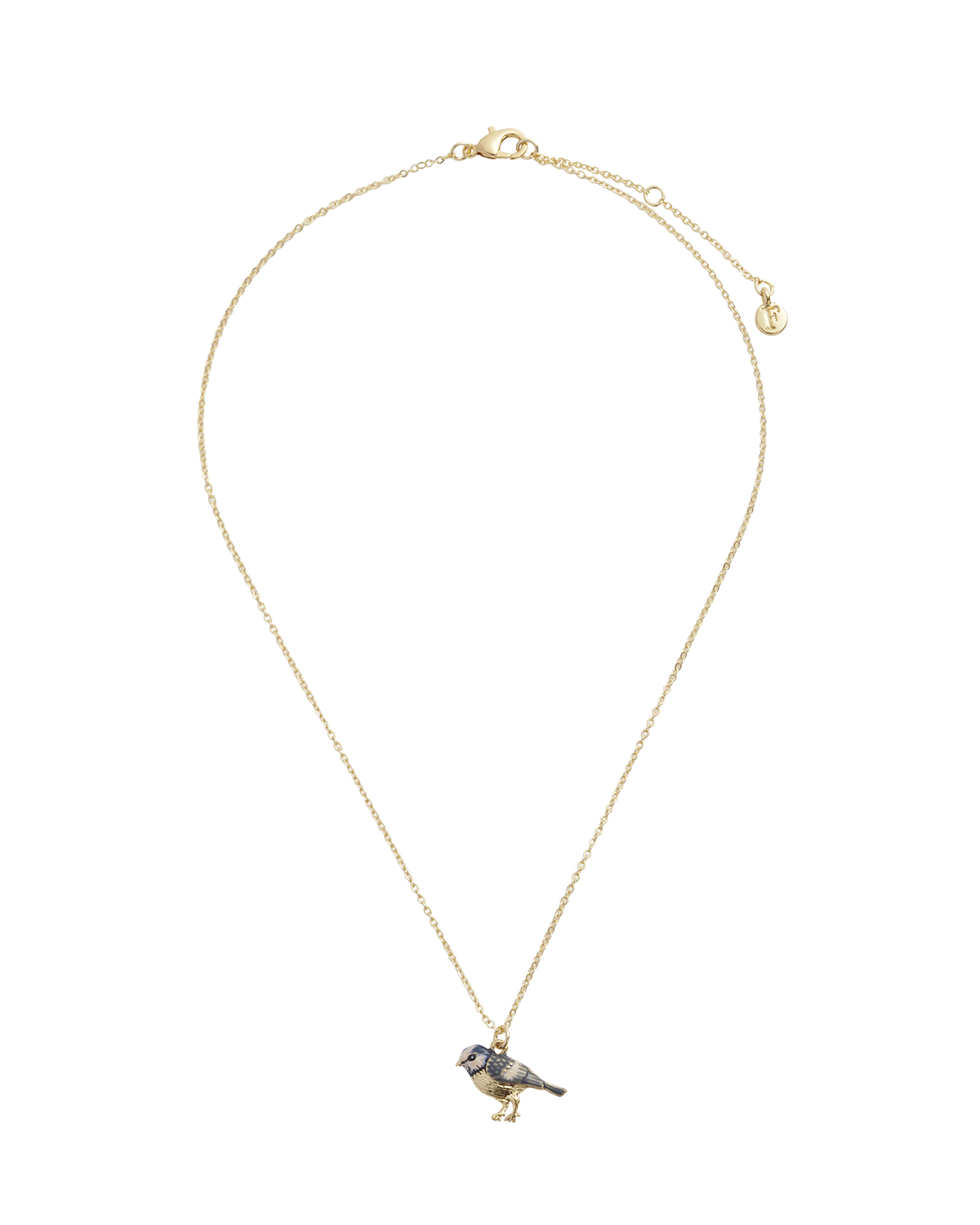 Enamel Blue Tit Short Necklace