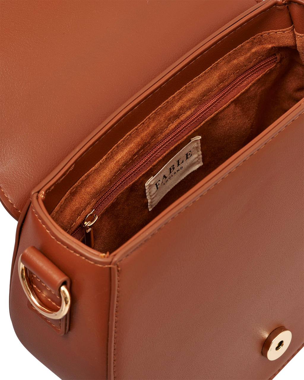 Fox & Pumpkin Embroidered Tan Saddle Bag