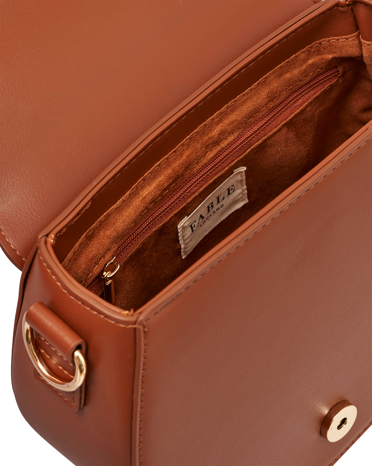 Fox & Pumpkin Embroidered Tan Saddle Bag