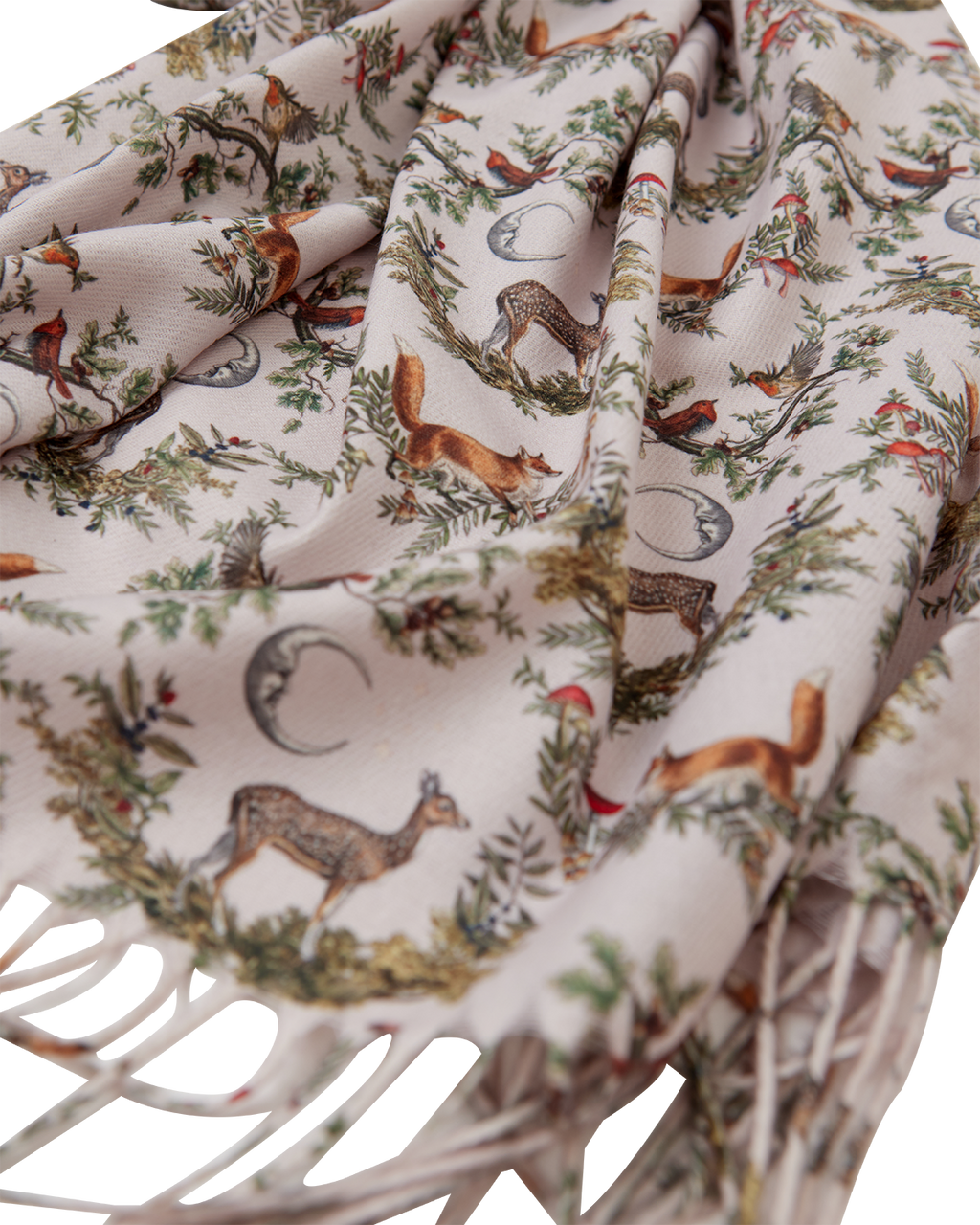 Grey A Night's Tale Woodland Tassel Scarf