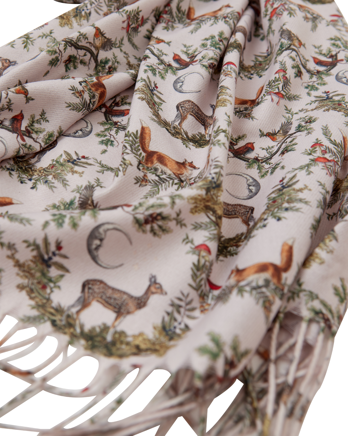 Grey A Night's Tale Woodland Tassel Scarf