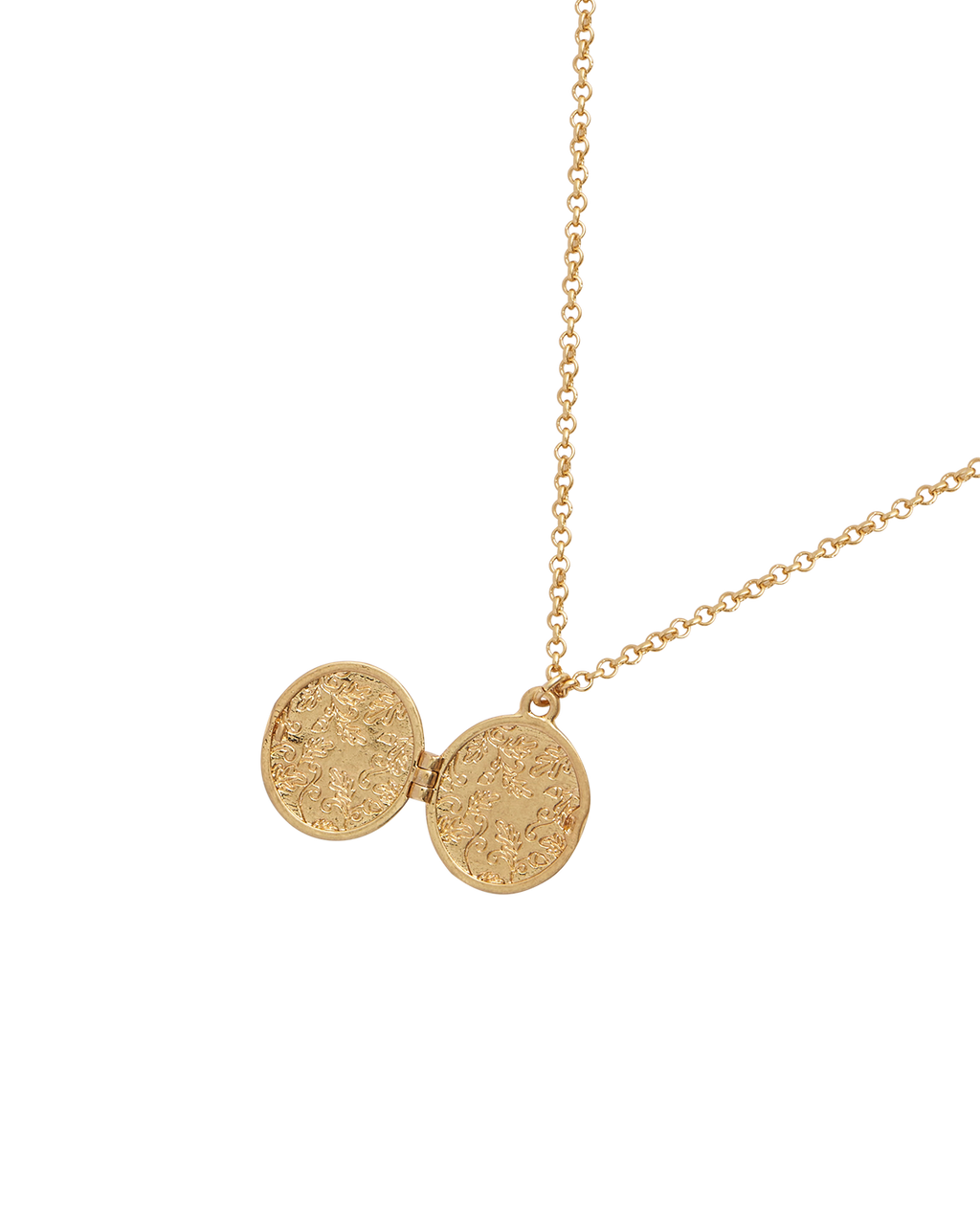 Fox & Acorn Oval Chain Locket Necklace
