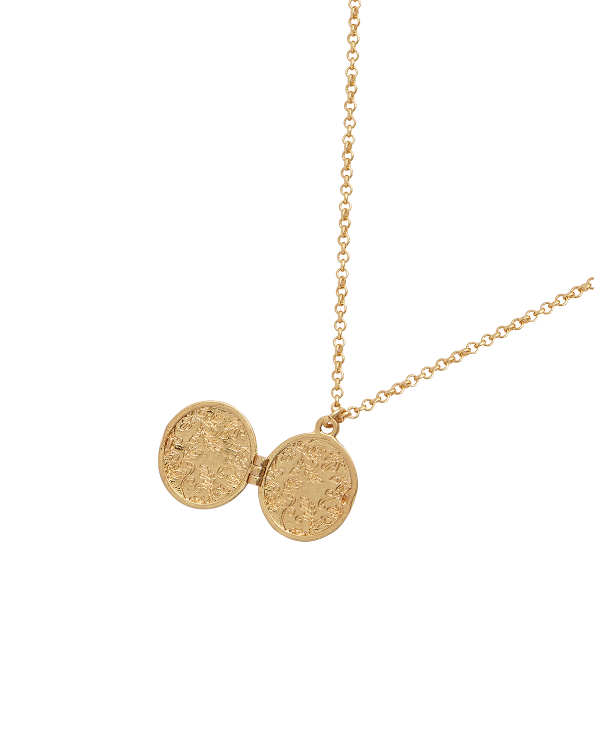 Fox & Acorn Oval Chain Locket Necklace