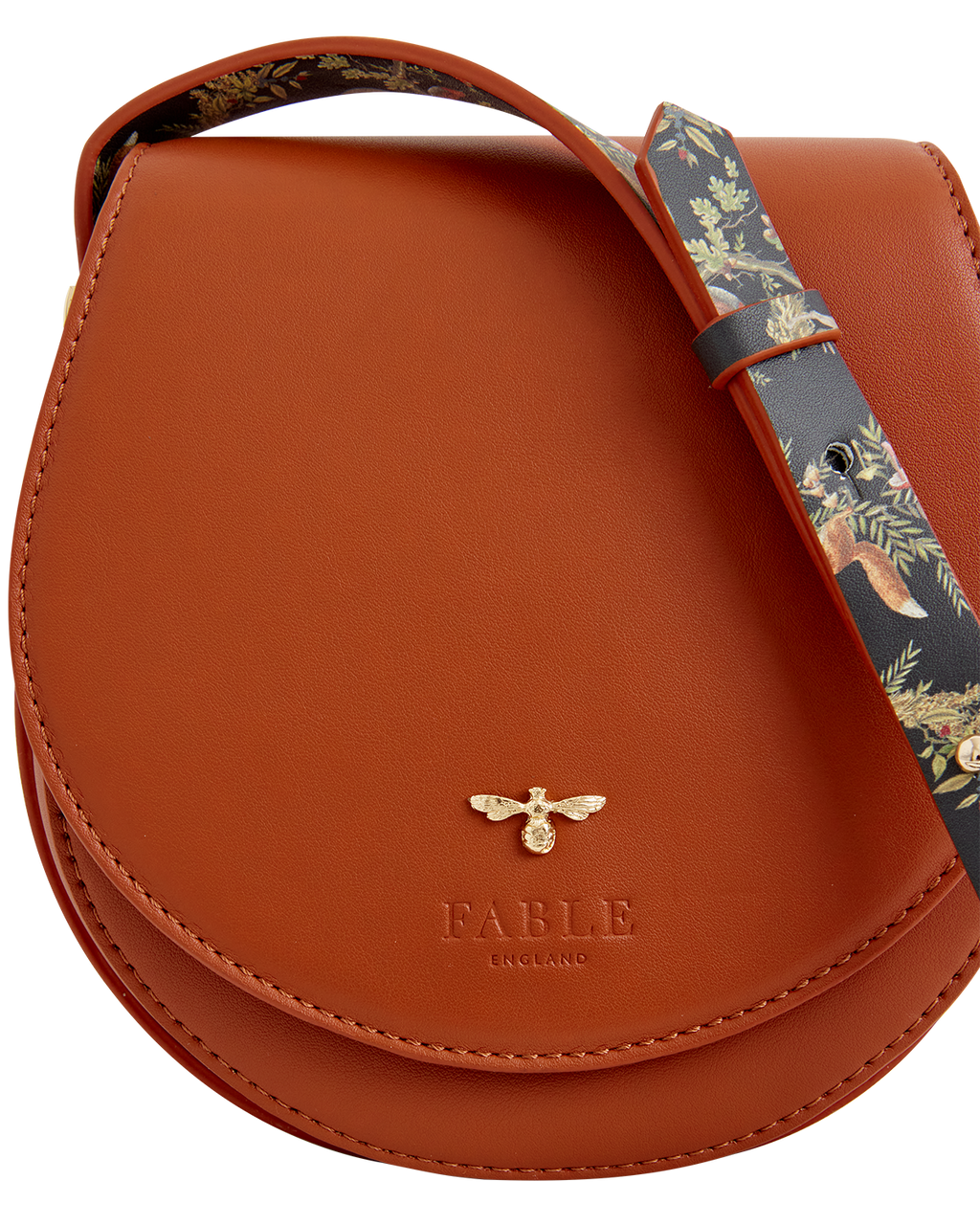 Woodland Toile Saddle Bag - Tan