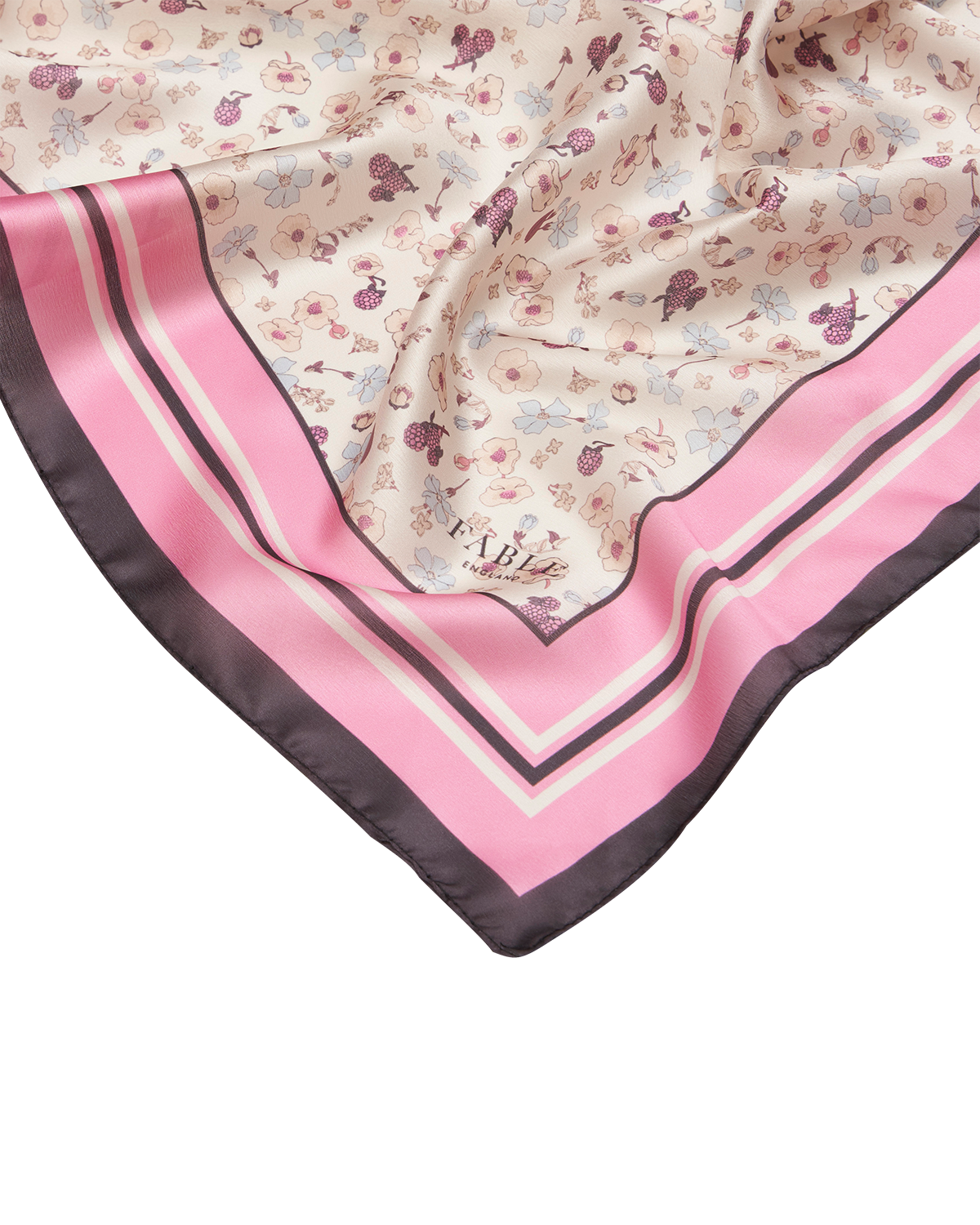 Deco Blooms Silky Lightweight Cream Scarf